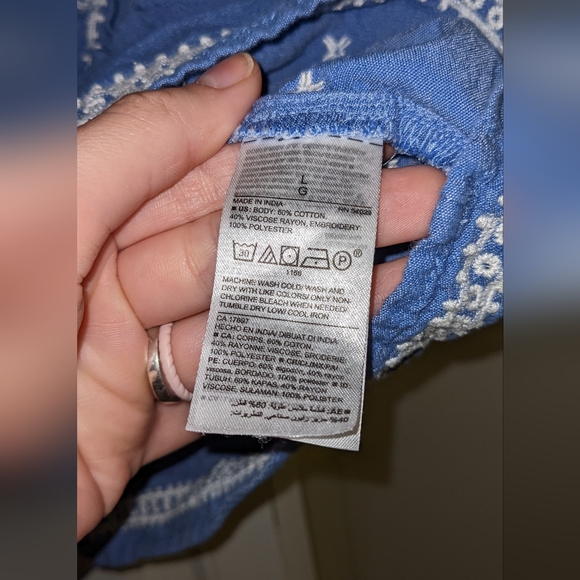 Boho ruffle embroidered Old Navy sleeveless top cottage core ruffles cute - Picture 7 of 12